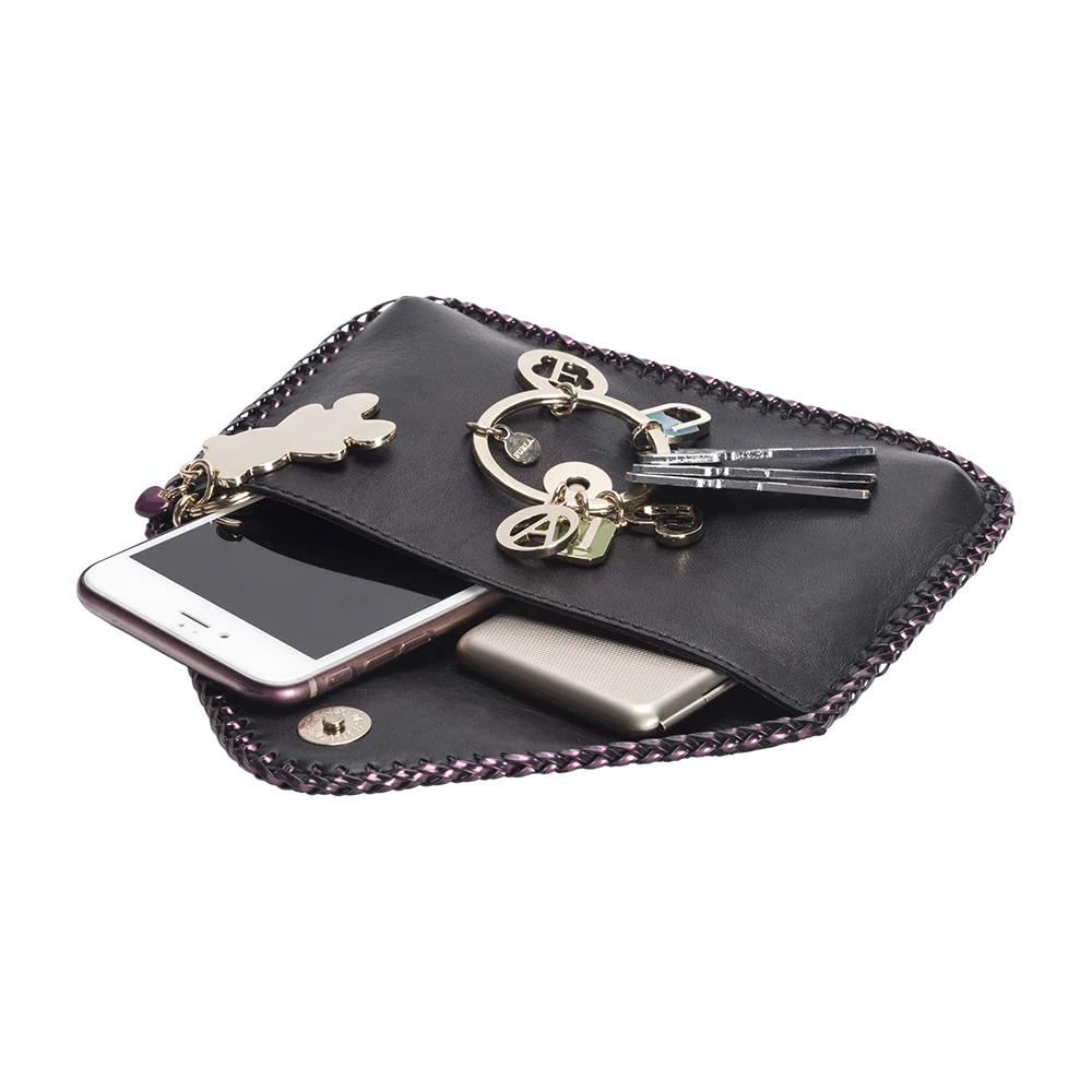 black ball clutch bag