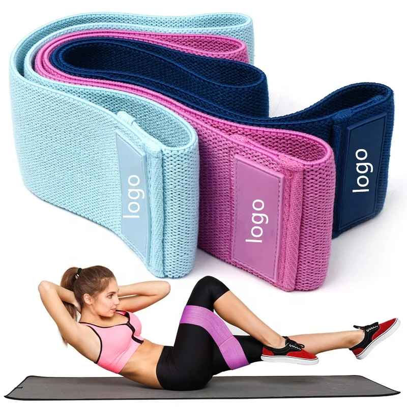 

Fabric cloth sports resistance bands, Yellow,red,green,blue,black,purple,gray