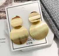 

South Korea Earrings Jewelry Temperament Simple Retro Round Geometric Metal Earrings For Women Statement Earrings