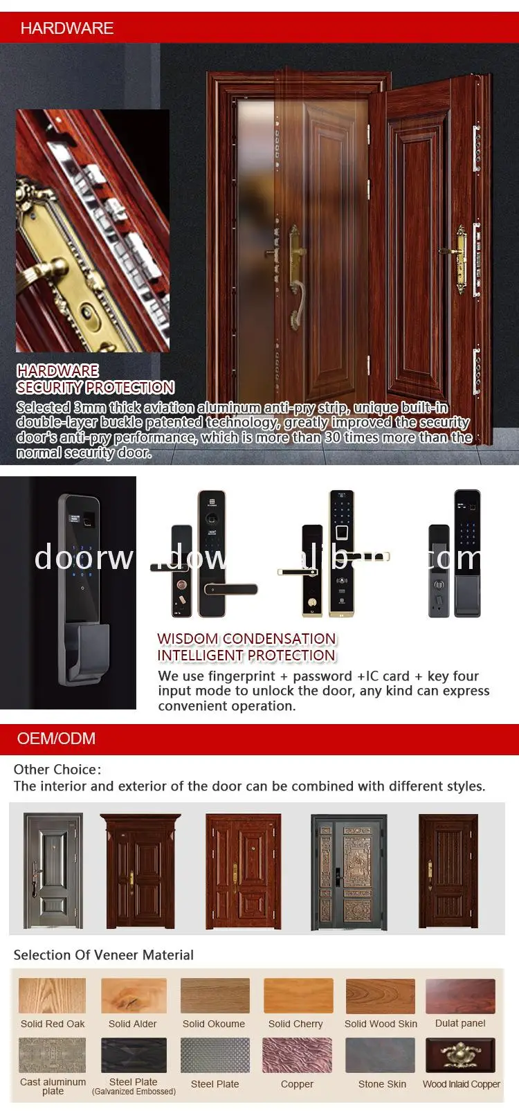 Hot sale factory direct modern interior door styles double entry doors metal hinges