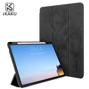 2018 Waterproof three fold ultra slim pu flip silicone smart tablet back cover case for apple ipad pro 11