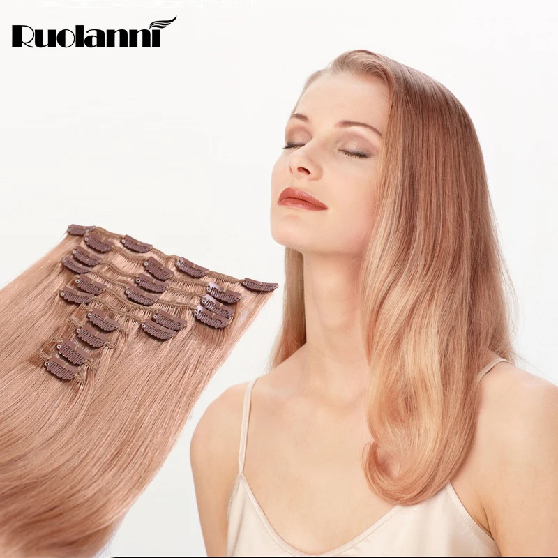 

9a grade large stock 100% remy human Peruvian hair clip in hair extension, 27#