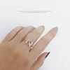 Fashion Luxury Jewelry Eco-friendly Brass Bypass Cubic Zirconia Paved Platinum-Finished Channel S Letter Ring for Women