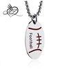 Athletes Football Pendant, I CAN DO ALL THINGS STRENGTH Bible Verse Stainless Steel Necklace
