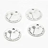 Wishes Do Come True Charms Antiqued silver Tone Dandelion Double-Sided charm pendants 20mm