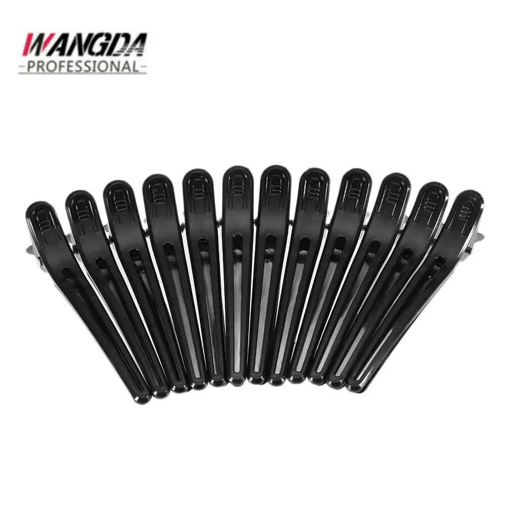 
12Pcs Black Hair Grip Clips Hairdressing Sectioning Cutting Hair Clamps Clip Professional Plastic Salon Styling Hair Clips  (62134896799)