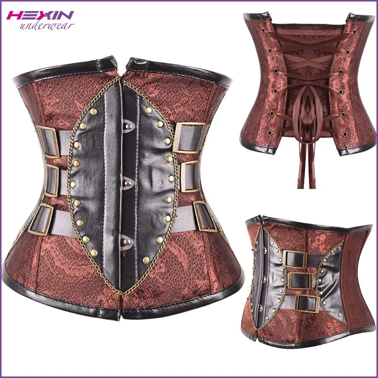 

Fast delivery wholesale steampunk corset with chain