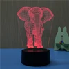 Innovative cute 3d creative light magic visual 3d led night lamp in elephant shape