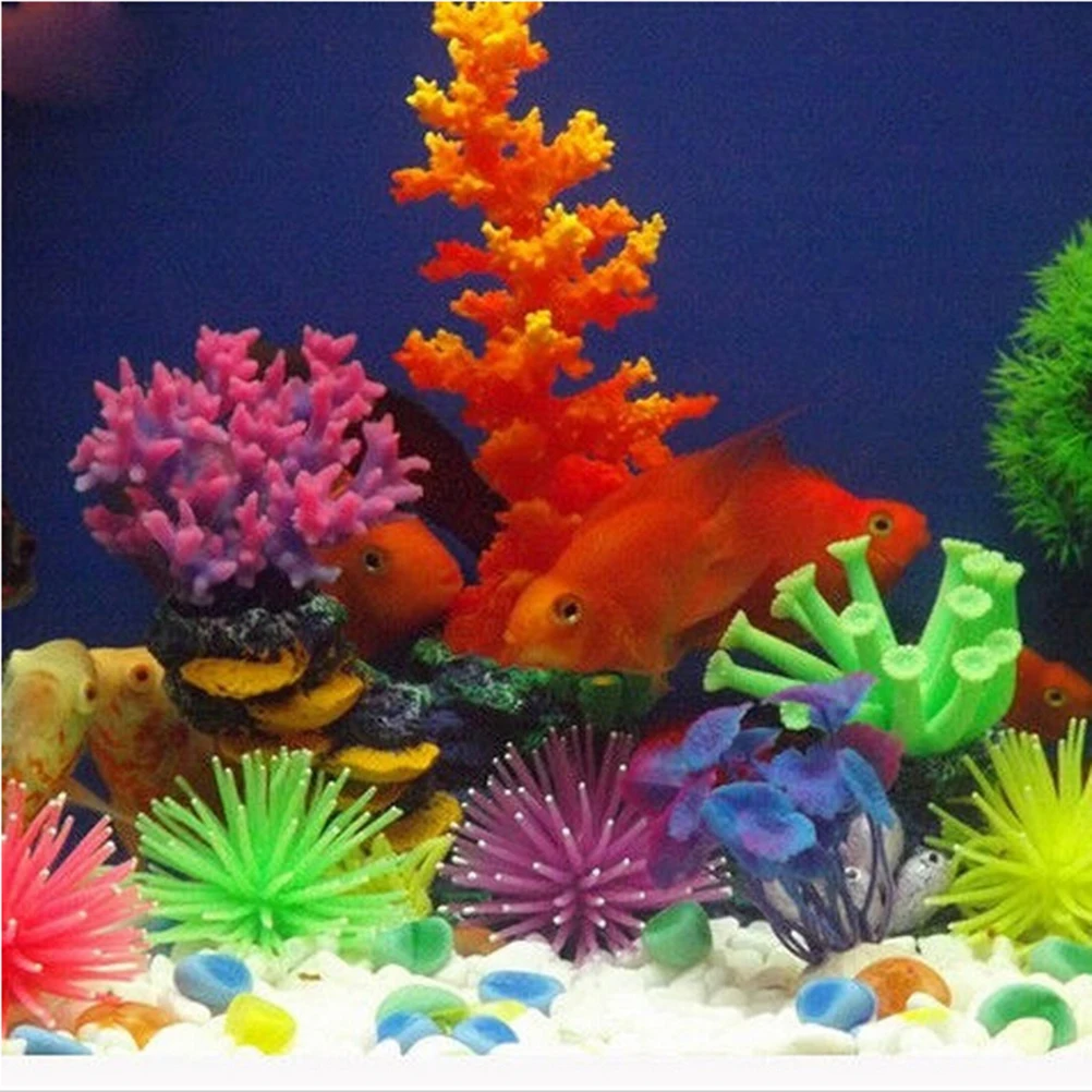 Plastic Coral Fish Tank Aquarium Silicone Ornament Decor Plant Decoration