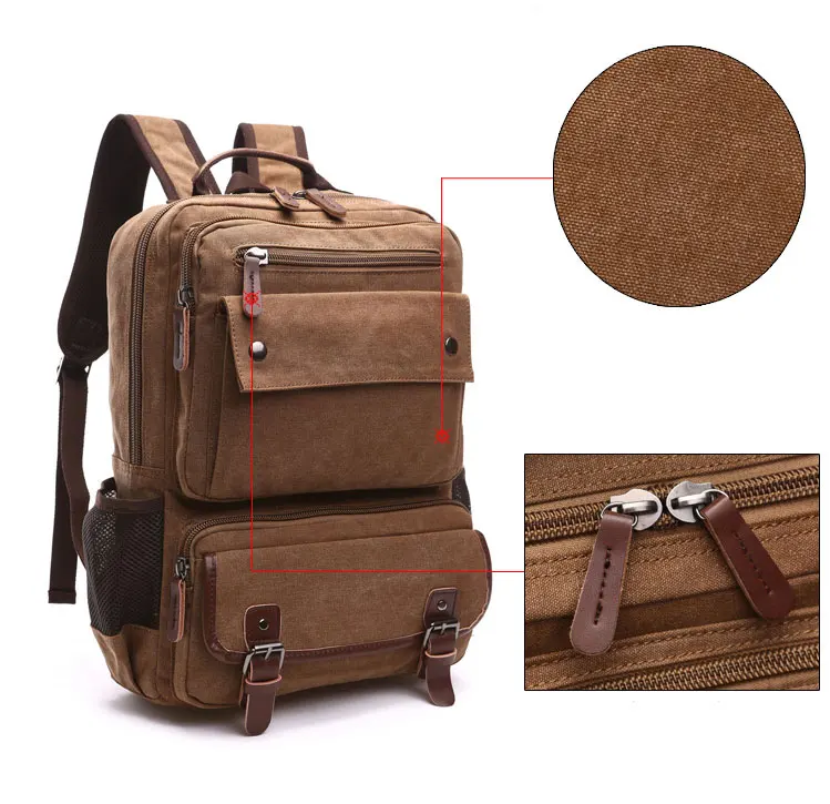 

YS-C043 Wholesale vintage outdoor hiking travel mens canvas backpack sport