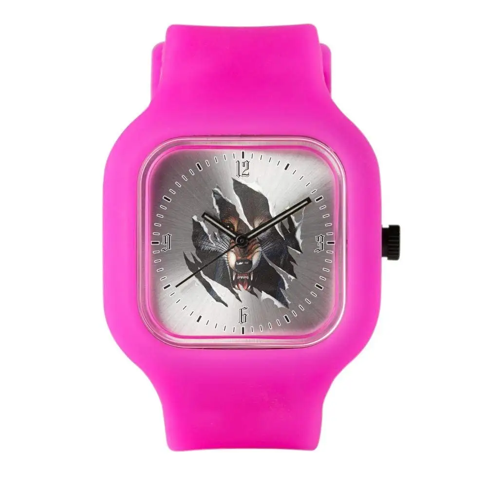 Get Quotations · Bright Pink Fashion Sport Watch Wolf Rip Out