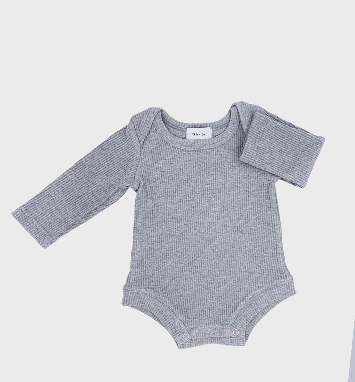 2019 organic cotton baby bodysuit long sleeve Rib cotton oversized newborn baby rib fabric rompers
