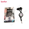 Customized Logo Promo Gifts Earphone for Phone Noise Cancelling Function and Mobile Phone Use retractable earphones