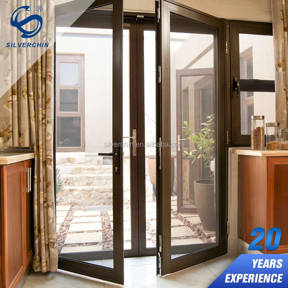 מודרני פיברגלס עלה כפול דלת כניסת דירה פרופיל אלומיניום