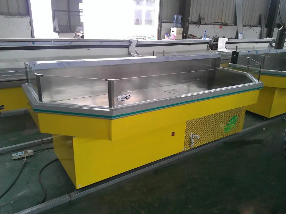 Portable Frozen Food Display Table 304 Stainless Steel Ice Table For