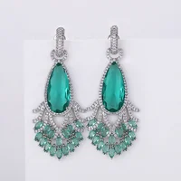 

Charming Hollow Out Earrings Luxury Lady`s Zircon Water Drop Earrings