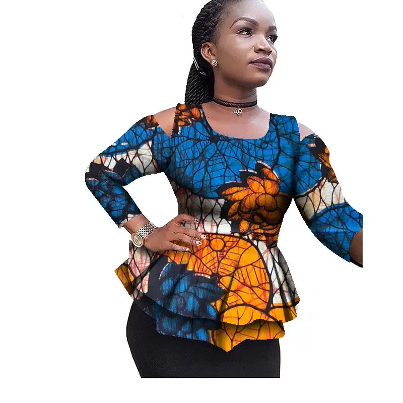 

2019 African clothes factory Low price High quality for African ankara print tops Skirts sets Dashiki kitenge shirt WY2100, Shown or more