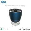 IBD New Products Custom Led Display Bluetooh Qc 3.0 Fast Charging Car Charger Cup With On Off Switch