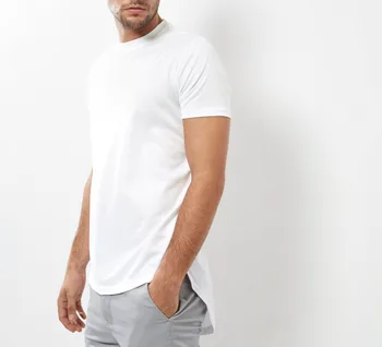 Stylish Mens White Cotton Long Tail Tee Shirt T Shirts For Sale - Buy ...