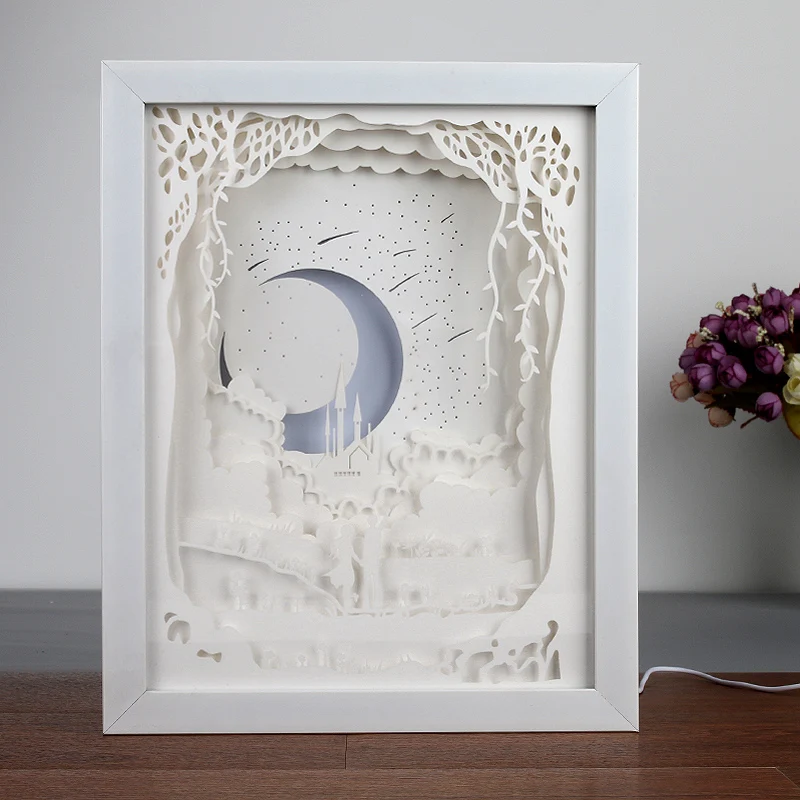 Amazing Paper Cut Light Box 3d Elegant Dioramas Inside Backlit Paper ...