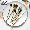Wedding decoration party promotion price stainless steel gold plated flatware wholesale cutlery set