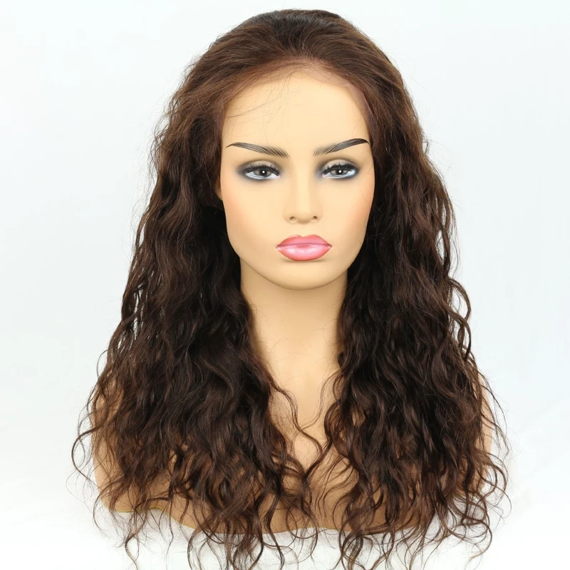 

16in human hair full lace wig brown color wig