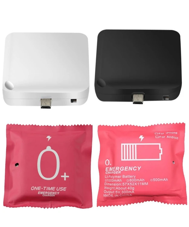 One Time Emergency Disposable 800mah Cell Mobile Phone Battery Charger
