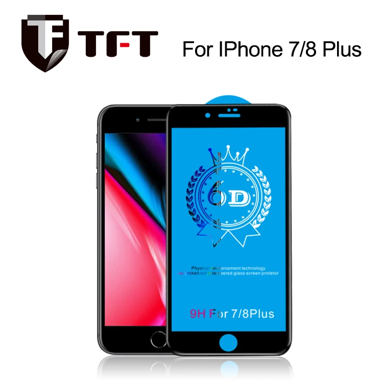 

TFT full cover edge 6d protective tempered glass screen protector for IPhone 7/8 plus, Black