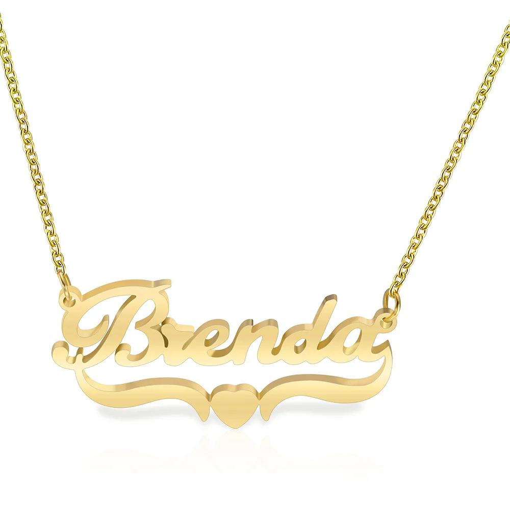 Popular Jewelry Stainless Steel Material 18K Gold Plated High Quality Custom Name Necklace Best Gift
