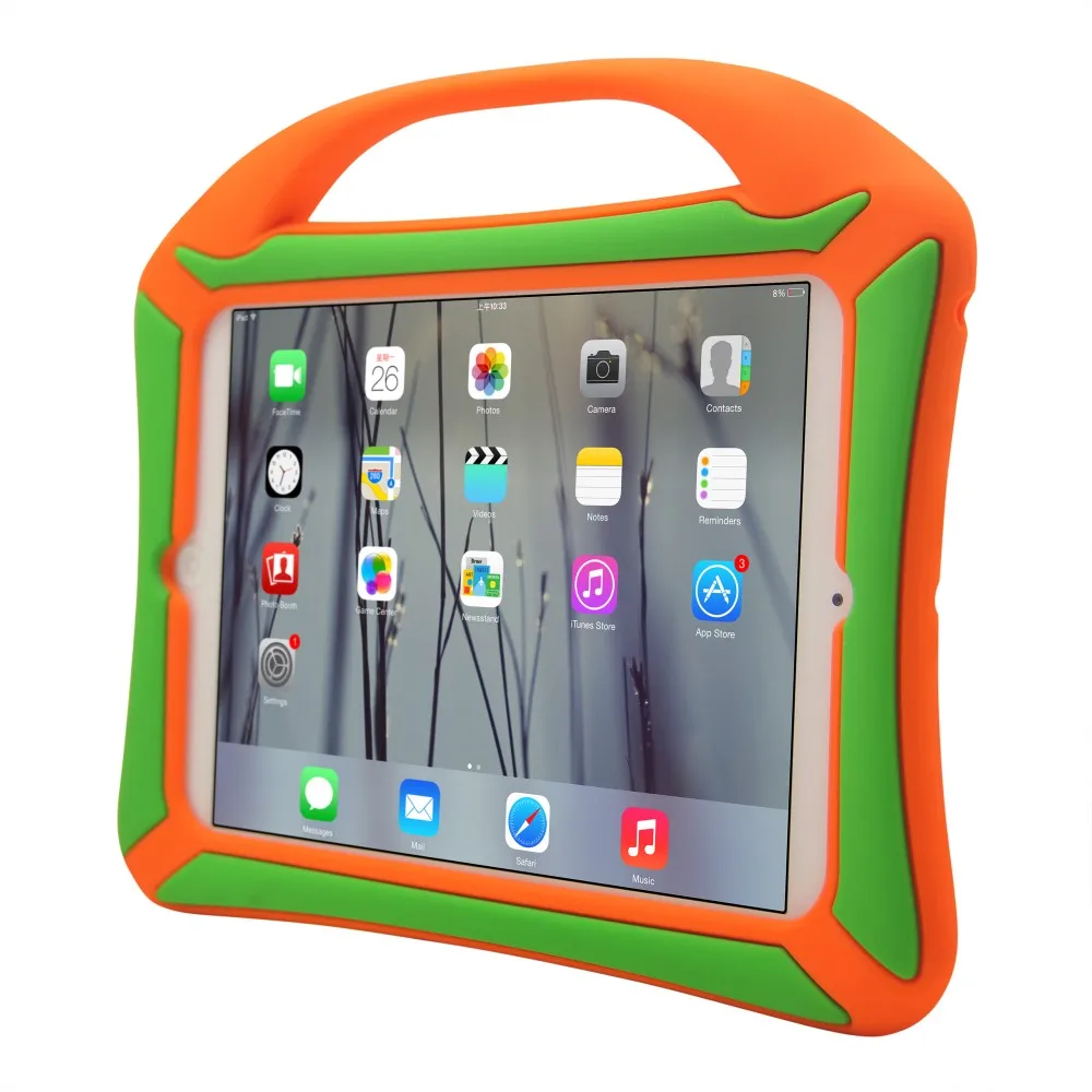 With Handle Rugged Heavy Duty Kid Proof Tablet Case Silicone Protective