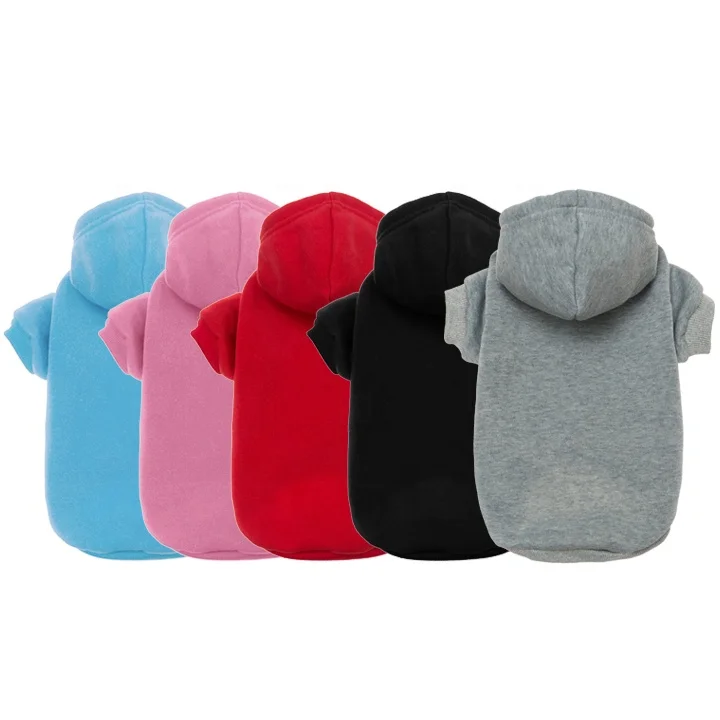 

Luxury Soft Cotton Plain Fleece Dog Clothes Blank Designer Dog Hoodie Pet, Gray,black,blue,pink,buff can be custom color