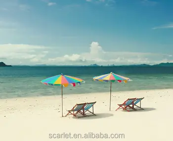 Wooden Pole Beach Umbrella Solar Flower Wooden Pole Beach Umbrella