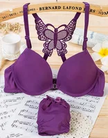 

New design front closure ladies sexy panty and butterfly bra sets