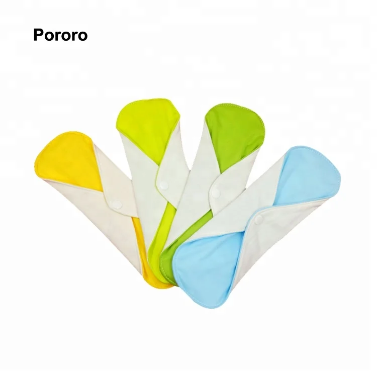 

Organic Bamboo Cotton Reusable Sanitary Pads Panty Liners For Lady, Plain/print