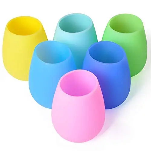 

Customized Logo Collapsible Travel Mug Unbreakable Outdoor Flexible Silicone Wine Cup, White;red;green;purple;pink