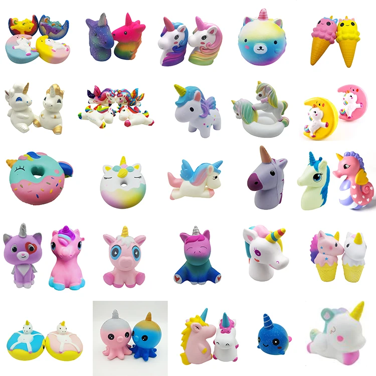 2019 Amazon Hot Sale Squishies Wholesale Soft Custom Slow Rising Jumbo Kawaii Unicorn Squishy 
