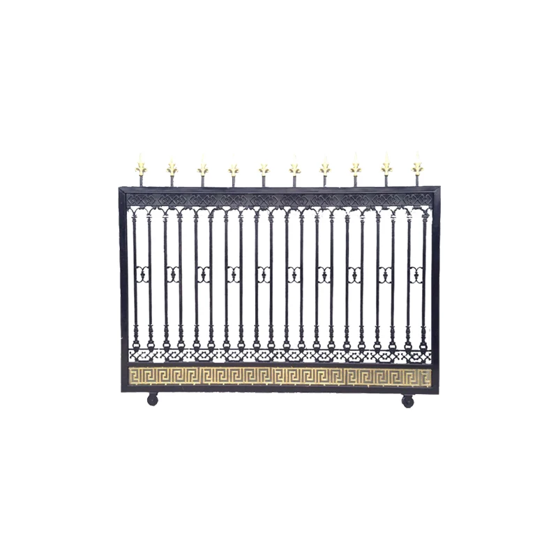 

outdoor house garden used cheap square tube wrought iron fence panels for sale IFL-01, Black