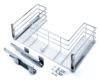 TKK kitchen cabinet basket chrome wire basket soft-stop Cabinet Sliding Basket Wire Sink Baskets