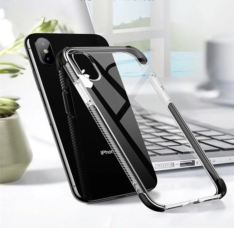 

Double color TPU transparent four corner shockproof phone case for iphone X XS case mobile phone accessories clear, As the following photos