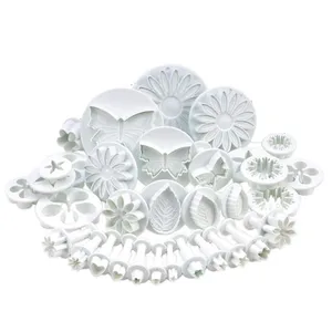 Image of Plastic Cake Moulds 33pcs Plunger Tools Flower Sugarcraft Fondant Tools Cookie Cutter Set