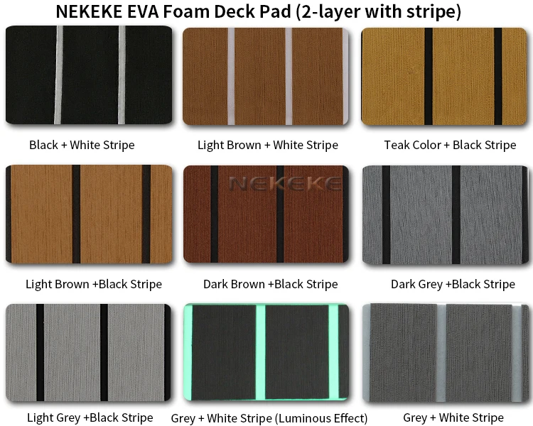 2021 NEKEKE EVA Foam Outdoor Deck Mats Pad Faux Teak Sheet Marine