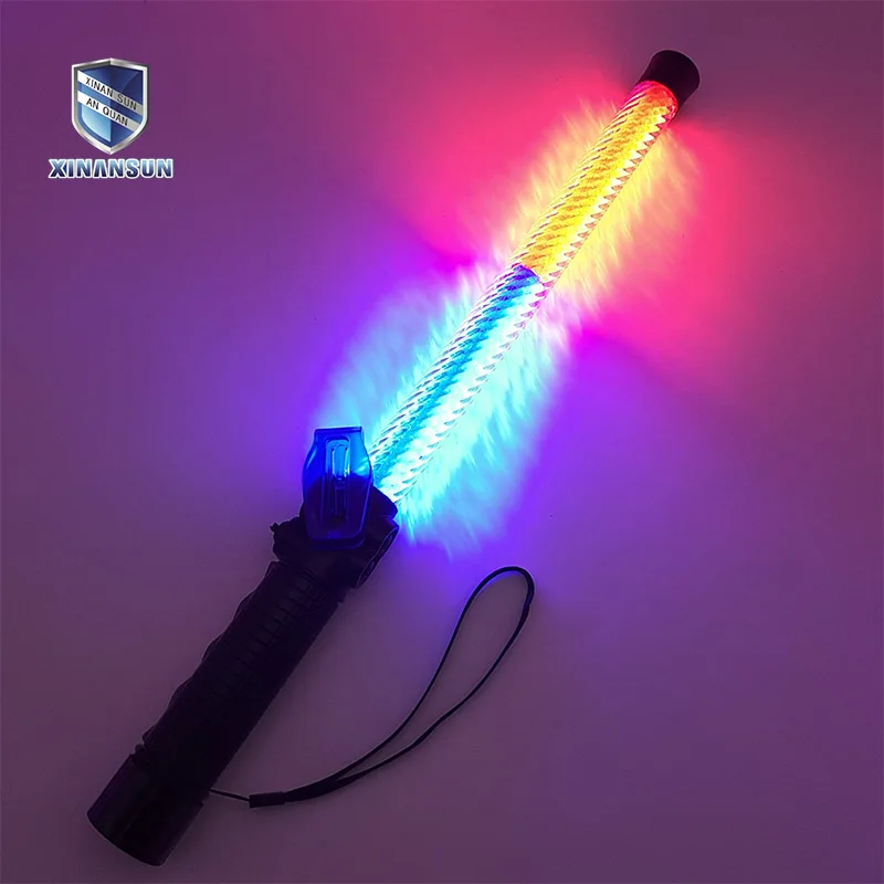 
51cm rechargeable multifunction flashing warning wand with plastic hook 