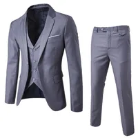 

9 Color S-6XL (jacket+pant+vest) Men's Wedding Suit Luxury Slim Fit Blazers Formal Party Wear Business Casual 3 Piece Set EXF001