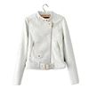 leather motorcycle jacket:women's stand collar washable long sleeve removable jacket