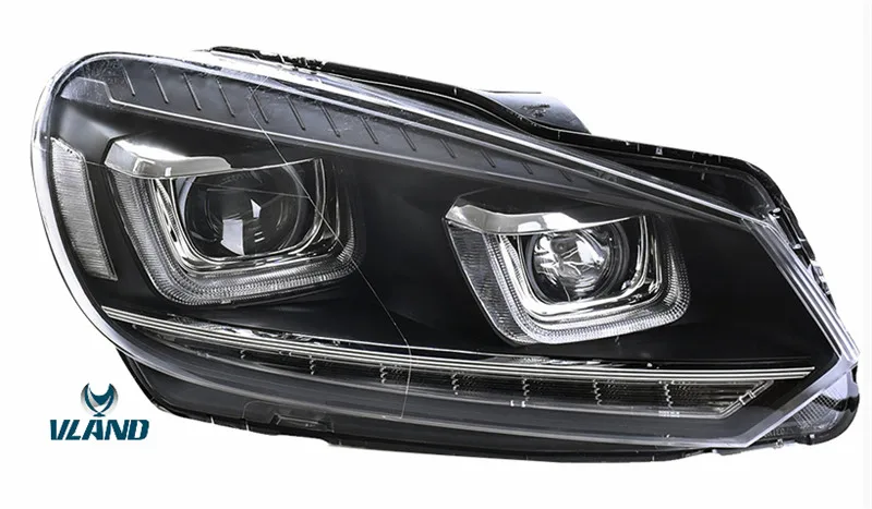 Vland manufacturer for GOLF 6 headlight  2008 2009  2010 2012 2018  for GOLF R20 LED head lamp with Demon eyes wholesale price