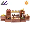 Catering combined serving buffet set elevation riser set slate and wood dessert cake food display stand buffet riser wooden