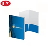 Art Paper Material Paper Presentation Folder Sky Blue Color Printed with Two Pockets