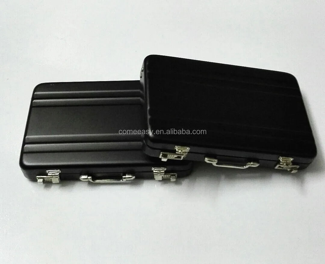 

Free Shipping 5 colors business gifts aluminum suitcase business table card holder