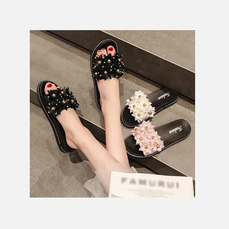 

Alloy Gold plated Flower Design Shiny Wearable & Comfortable PVC Slide Sandals Trendy Slide For Women, Customer's request