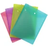 Document+Bag Clear Document Folder with Snap Button,Waterproof PP vertical A4 Envelope Bag in 5Assorted Colors,Transparent Bag